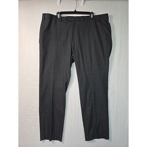 Ralph Lauren Pants Men's 42x29 Gray Window Pane Plaid Flat‎ Front Slacks Stretch